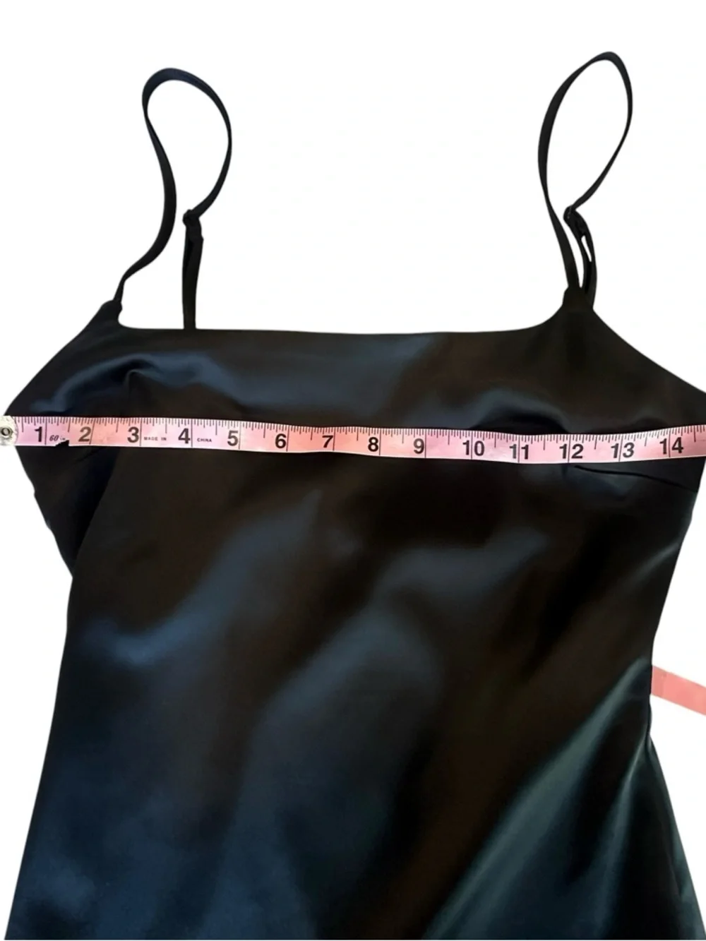 NWT Abercrombie & Fitch Slip Dress Black Satin Spaghetti Strap Cocktail Midi Med - Picture 10 of 11